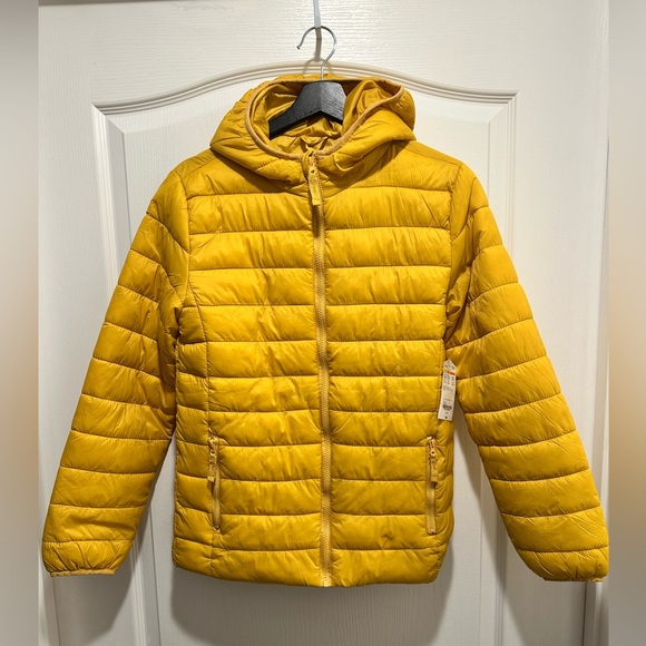 Thereabouts Unisex Packable Yellow Puffer Jacket with Hood Youth Large (14/16)